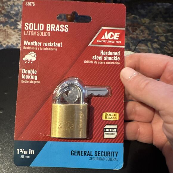 Ace Solid Brass General Security  Padlock- Keys Included & Unbranded Used 1 Key - Picture 7 of 8
